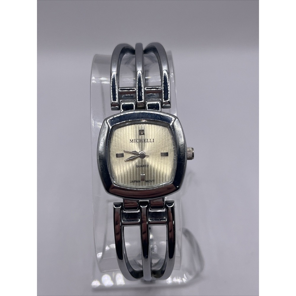 Michelli Women's Quartz Watch Silver Bracelet Band- New Battery